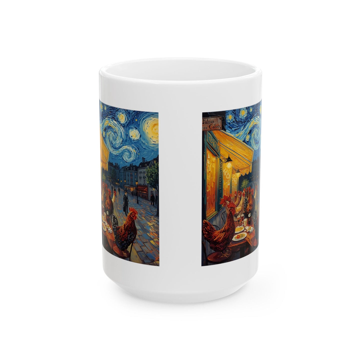 Parisian Cafe Chickens Mug