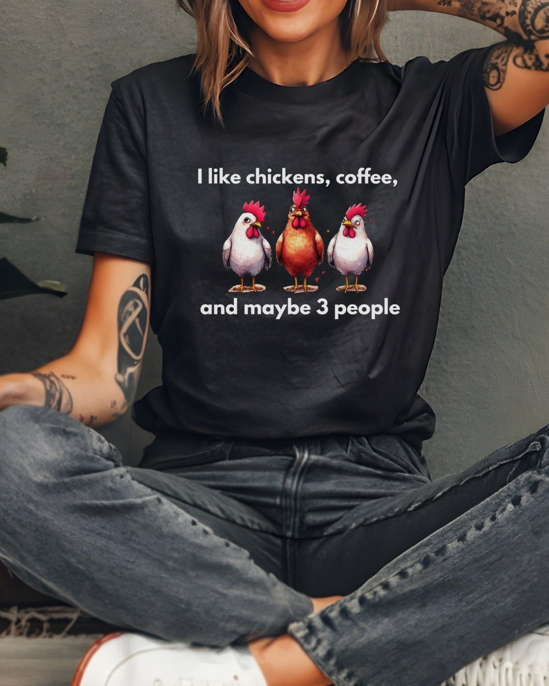 3 People Chickens Tee