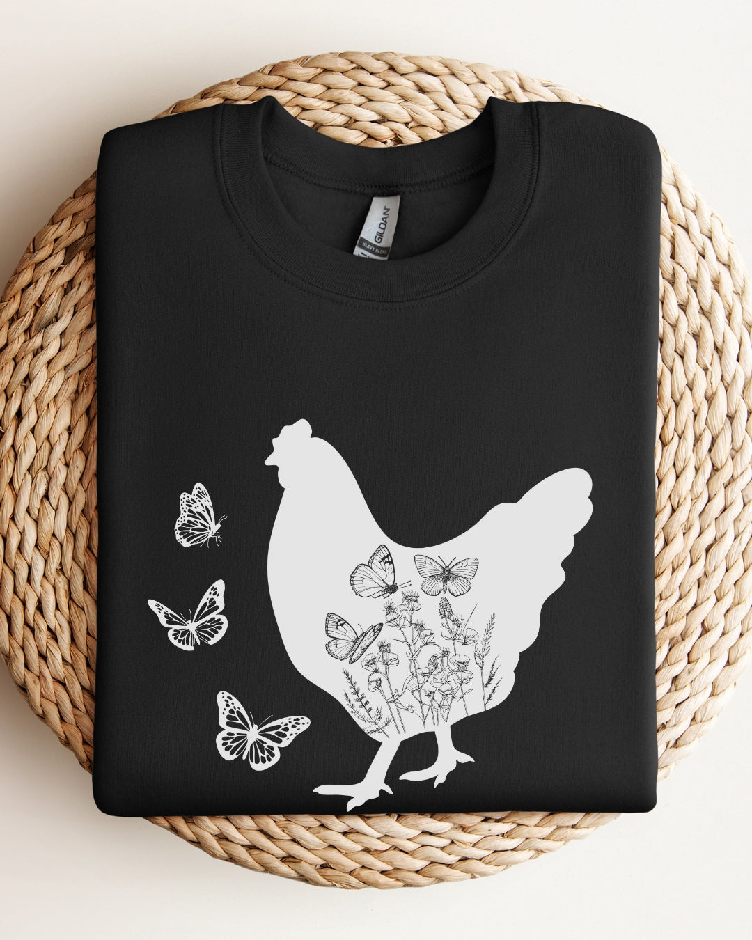Butterfly Floral Chicken Sweatshirt