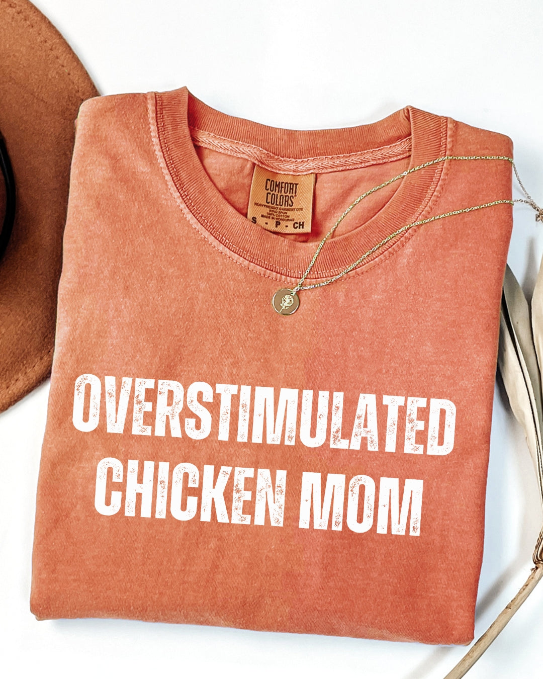 Overstimulated Chicken Mom Tee