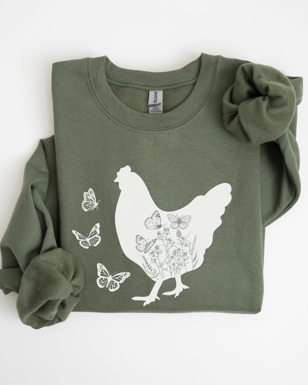 Butterfly Floral Chicken Sweatshirt
