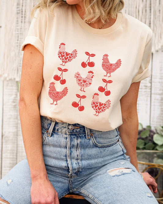Cherries and Chickens Tee