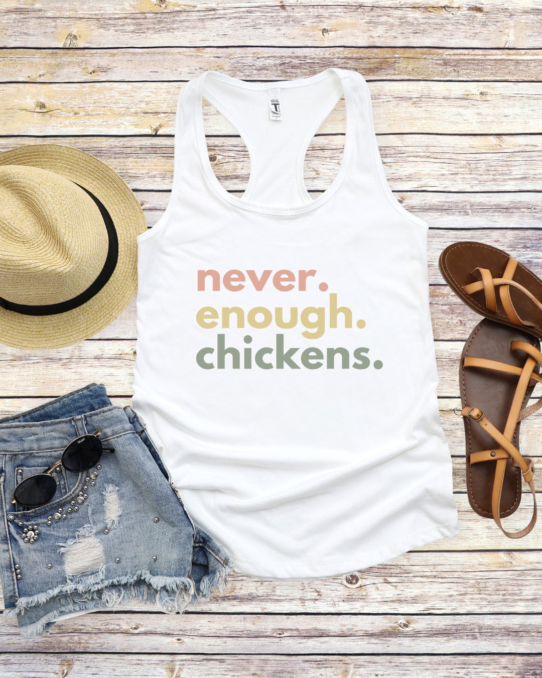 Never Enough Chickens Racerback Tank