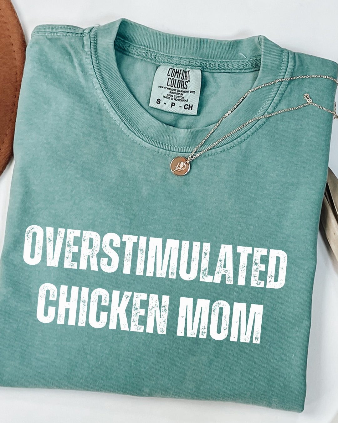 Overstimulated Chicken Mom Tee