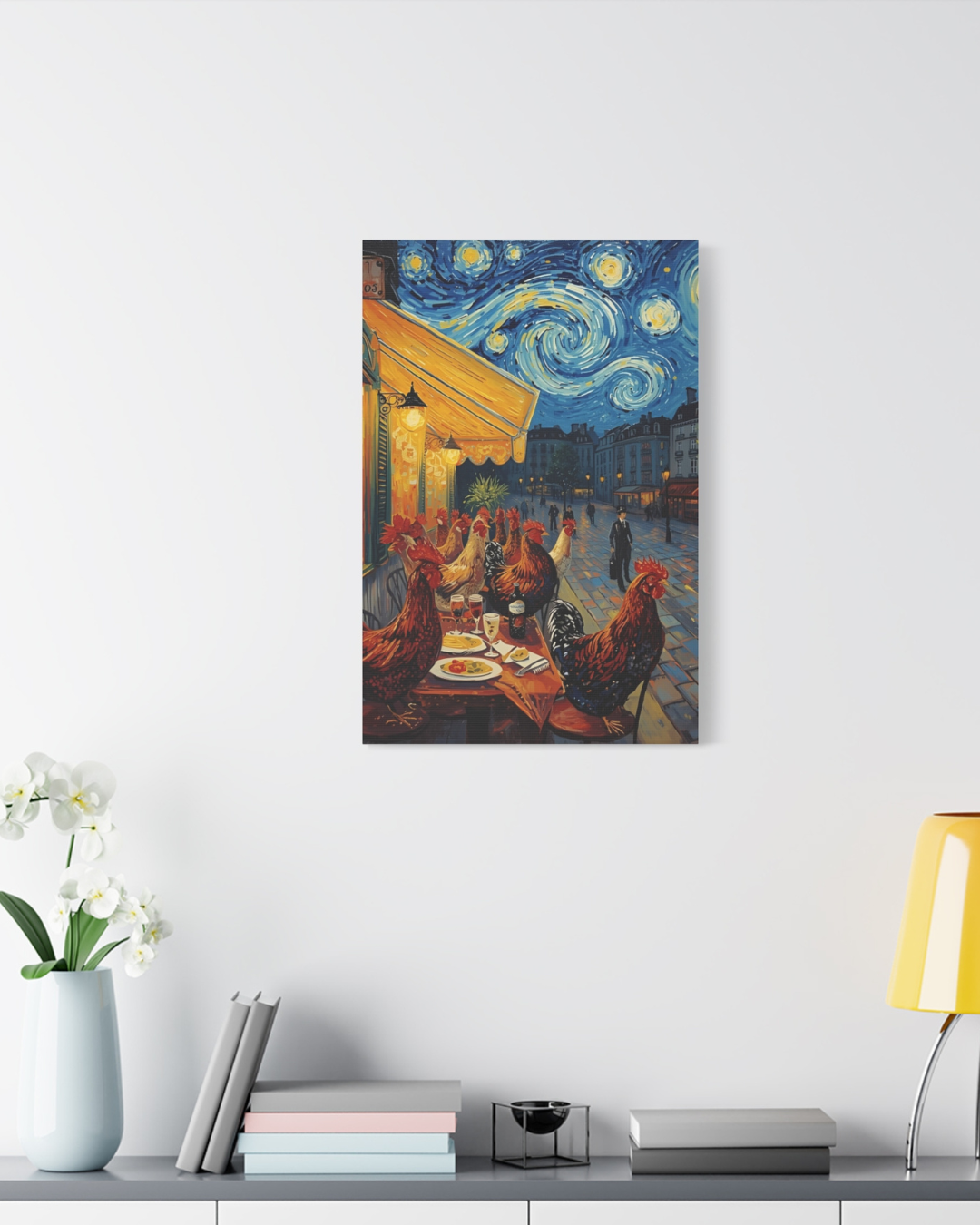 Parisian Cafe Chicken Canvas