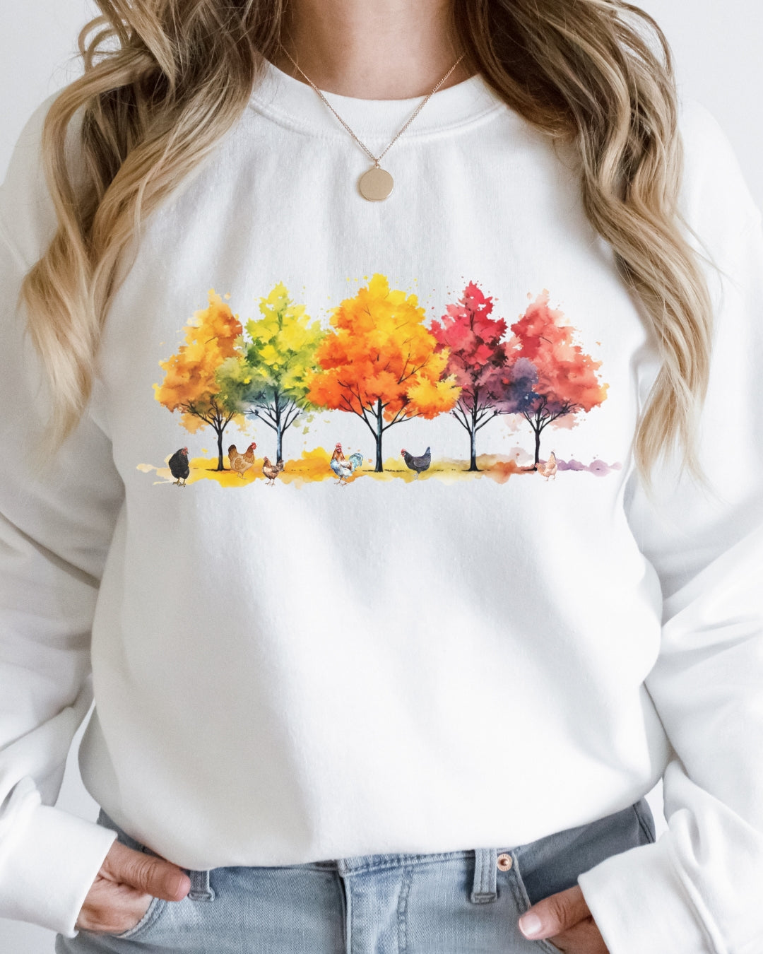 Fall Leaves and Chickens Sweatshirt