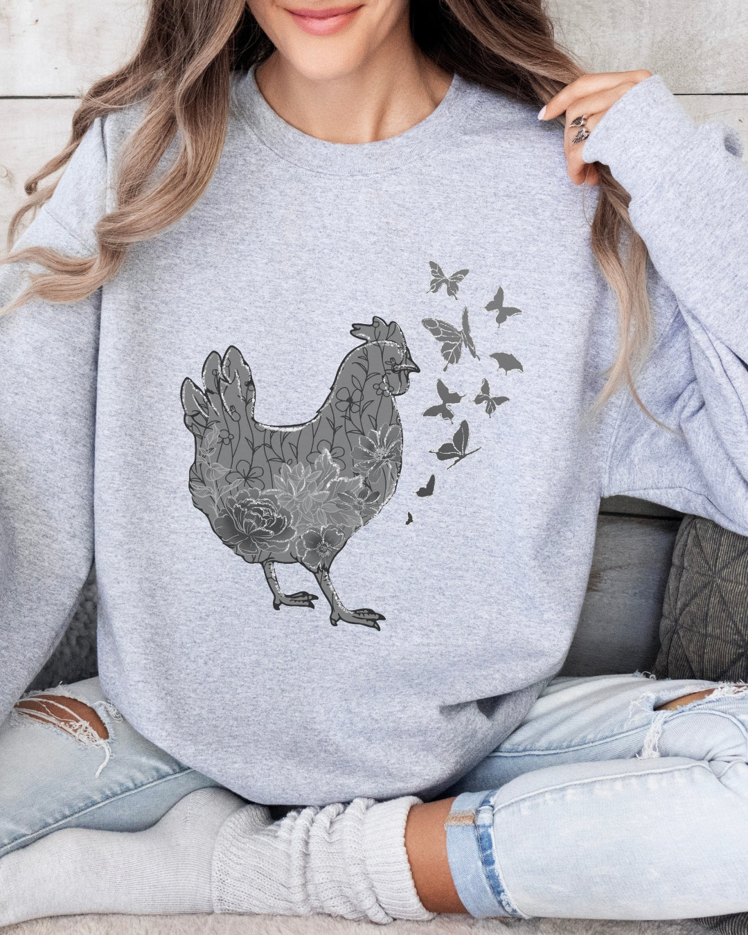 Butterflies Chicken Sweatshirt