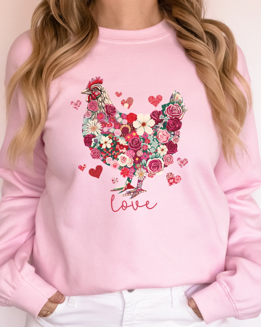 Floral Valentine Chicken Sweatshirt