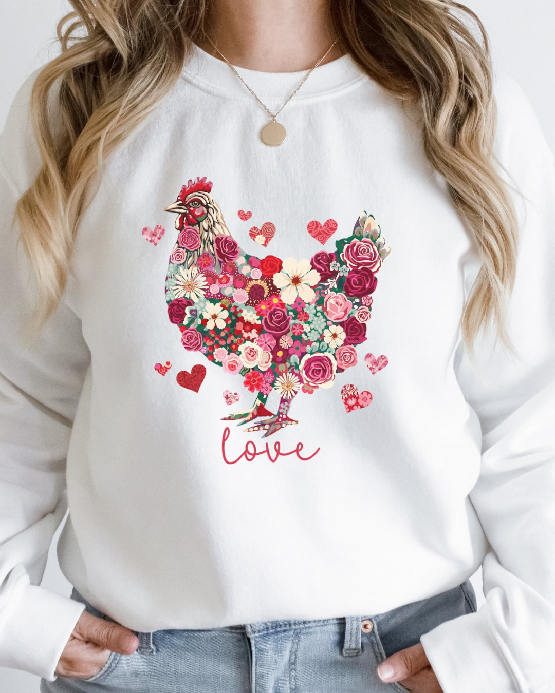 Floral Valentine Chicken Sweatshirt