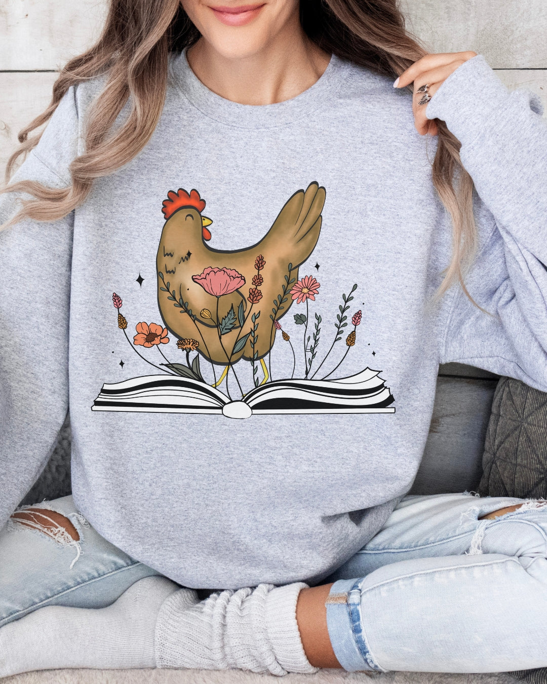 Book Lover Chicken Sweatshirt