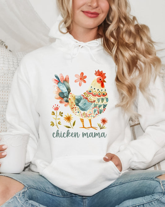 Folk Chicken Mama Hoodie