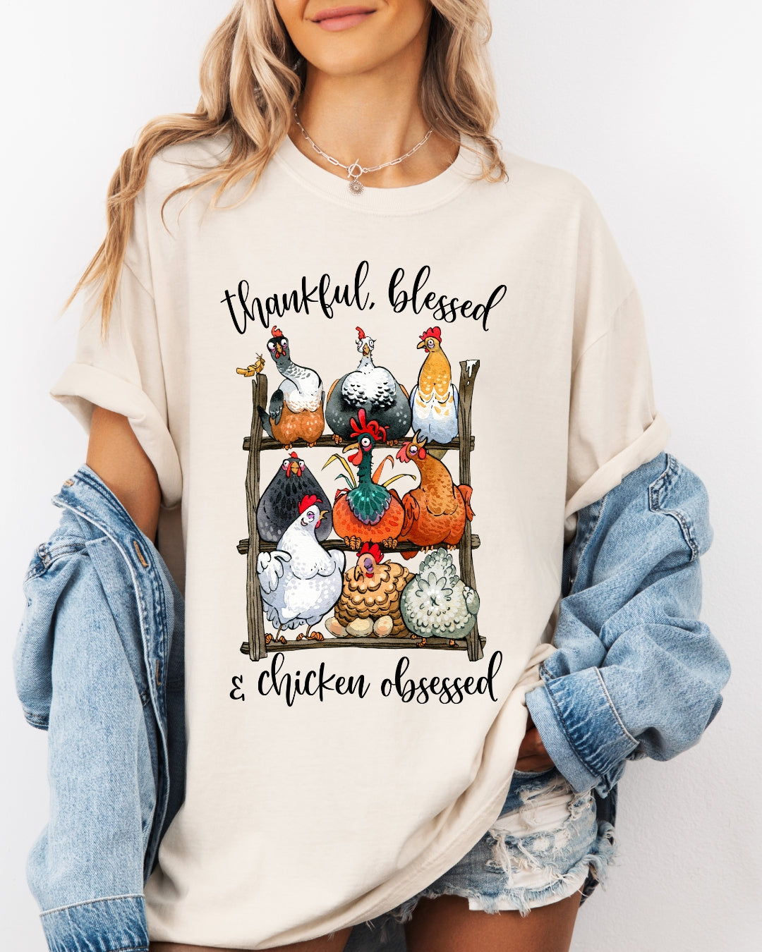 Thankful Blessed Chicken Lover Tee