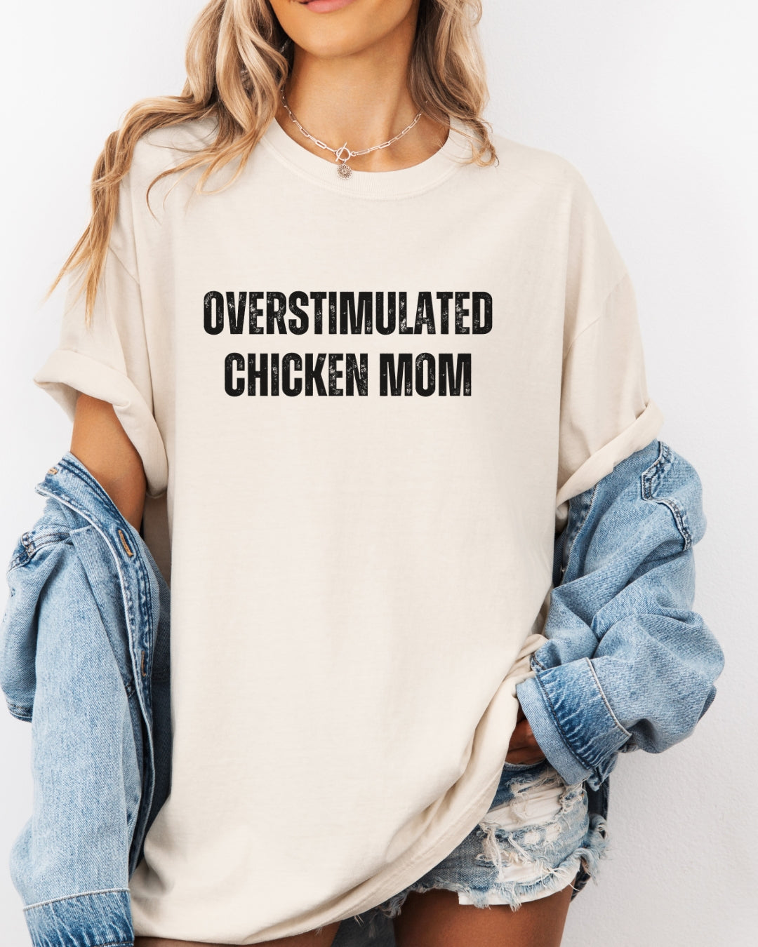 Overstimulated Chicken Mom Tee