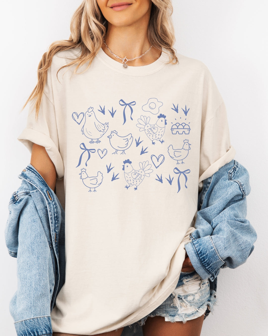 Hand Drawn Chickens Tee
