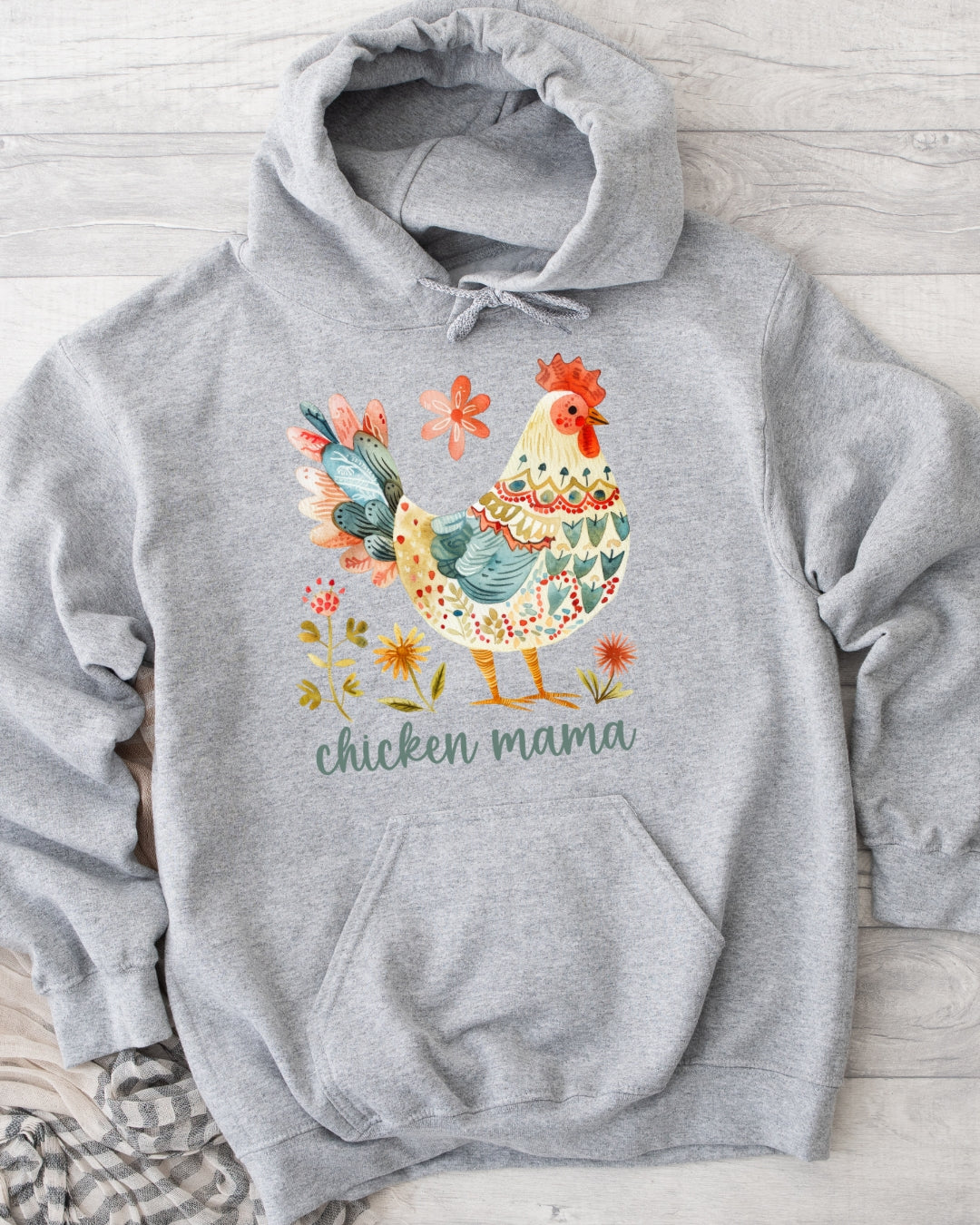 Folk Chicken Mama Hoodie