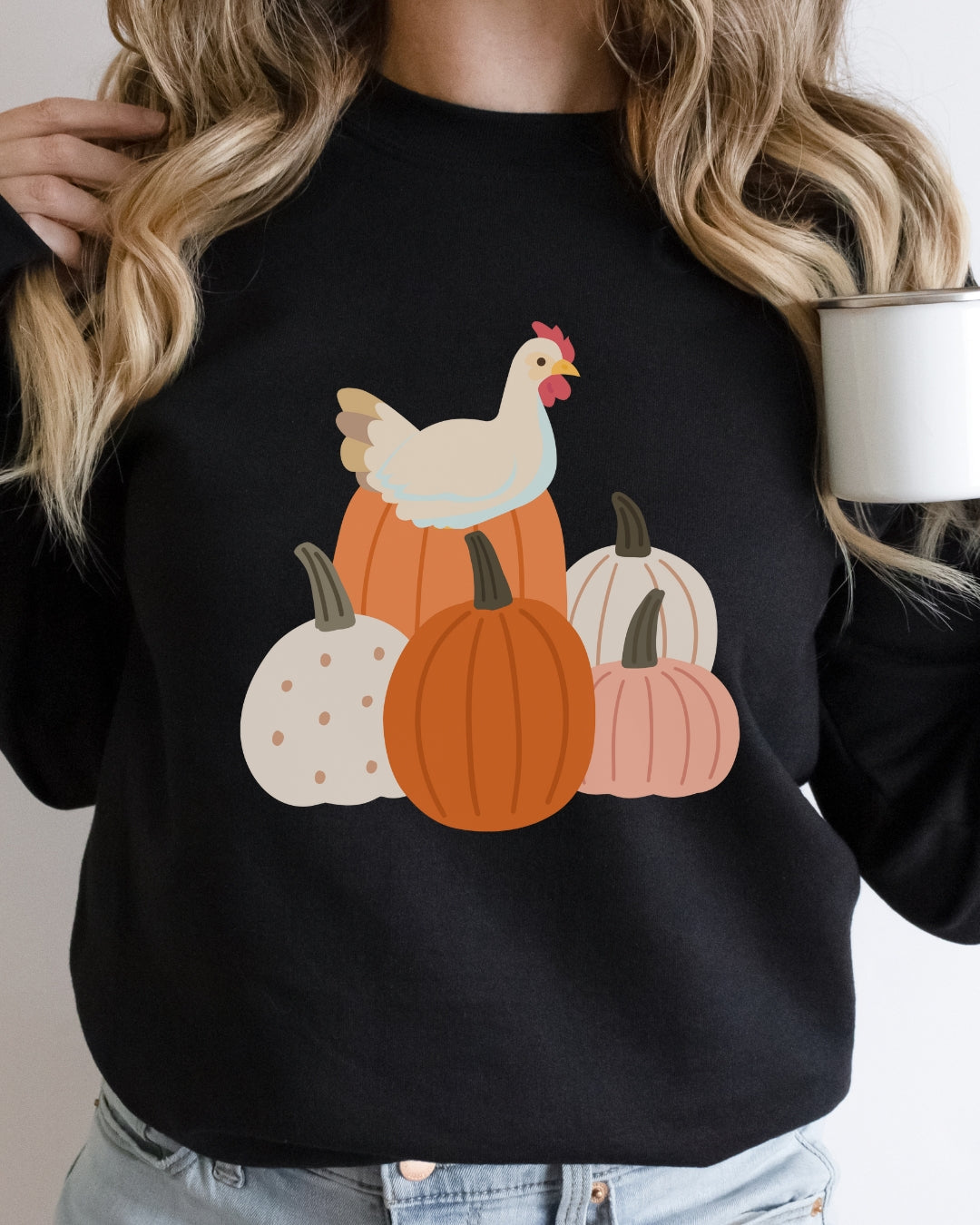 Fall Chicken and Pumpkins Sweatshirt
