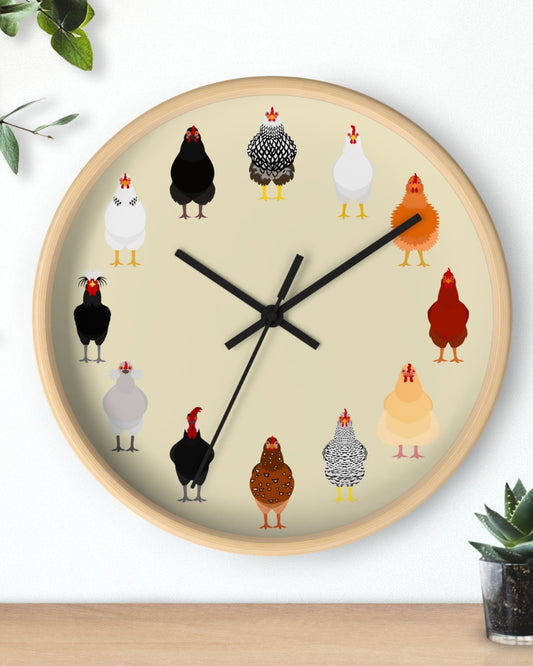 Chicken Breeds Wall Clock