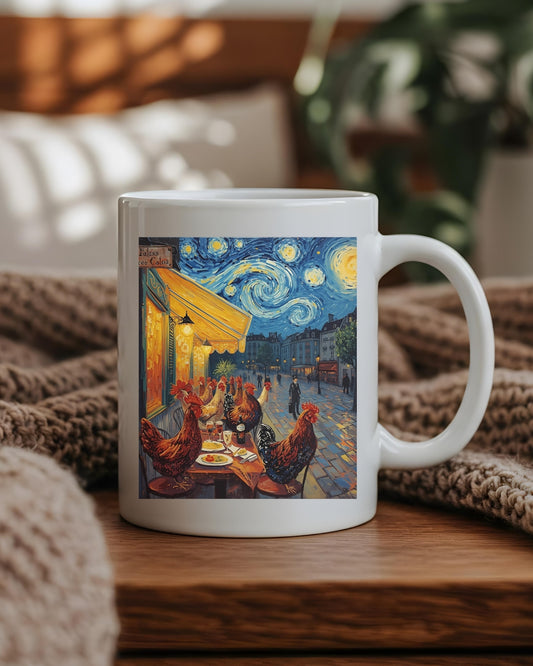Parisian Cafe Chickens Mug