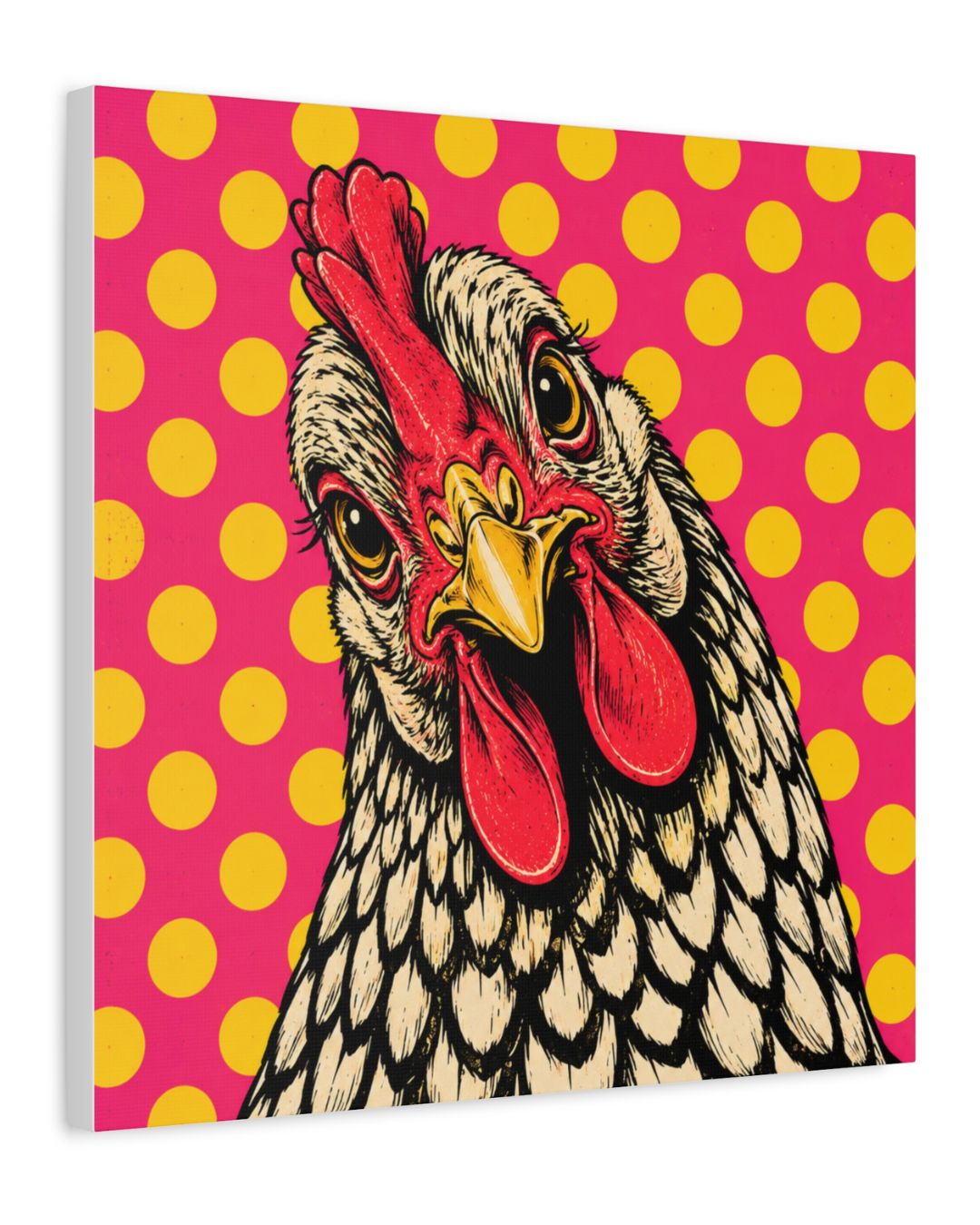 Polka Dot Chicken Canvas