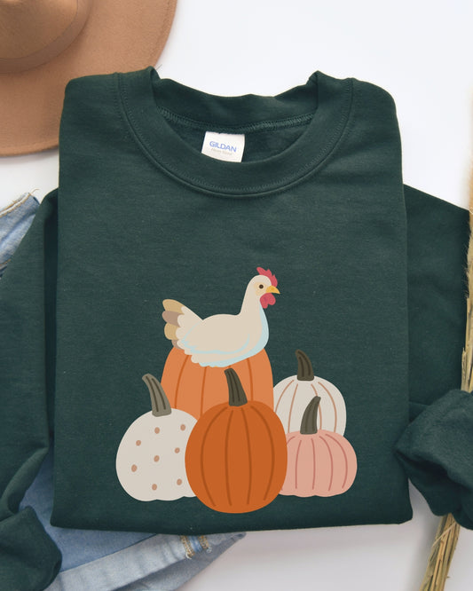 Fall Chicken and Pumpkins Sweatshirt