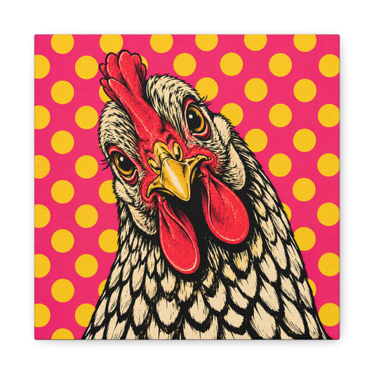 Polka Dot Chicken Canvas