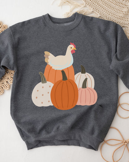 Fall Chicken and Pumpkins Sweatshirt