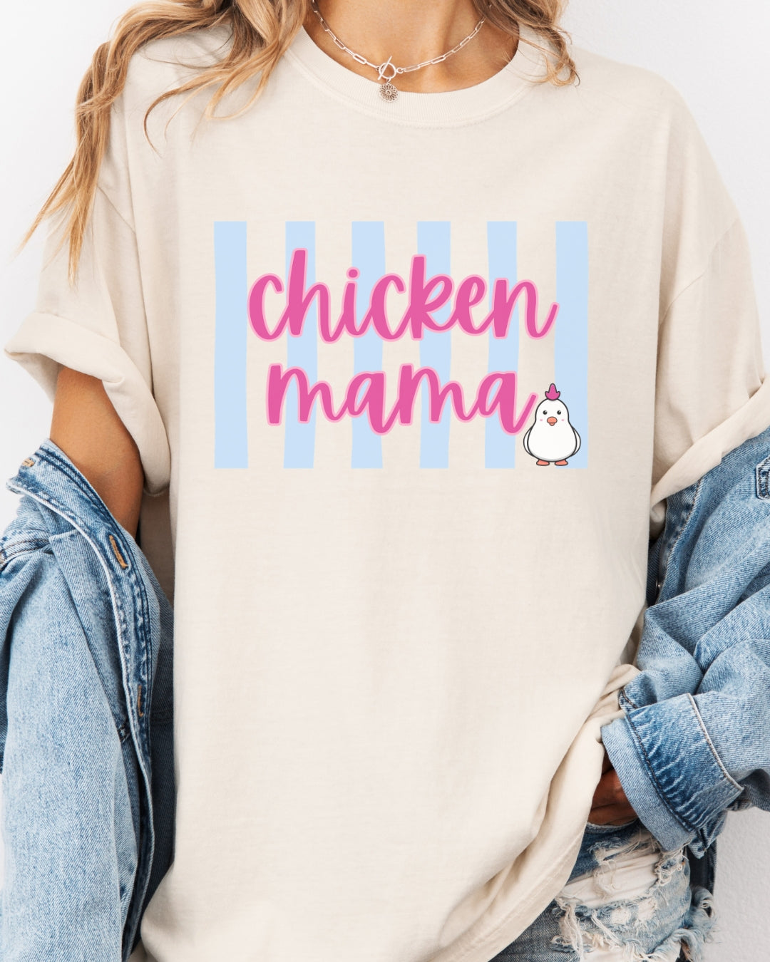 Chicken Mama Striped Tee