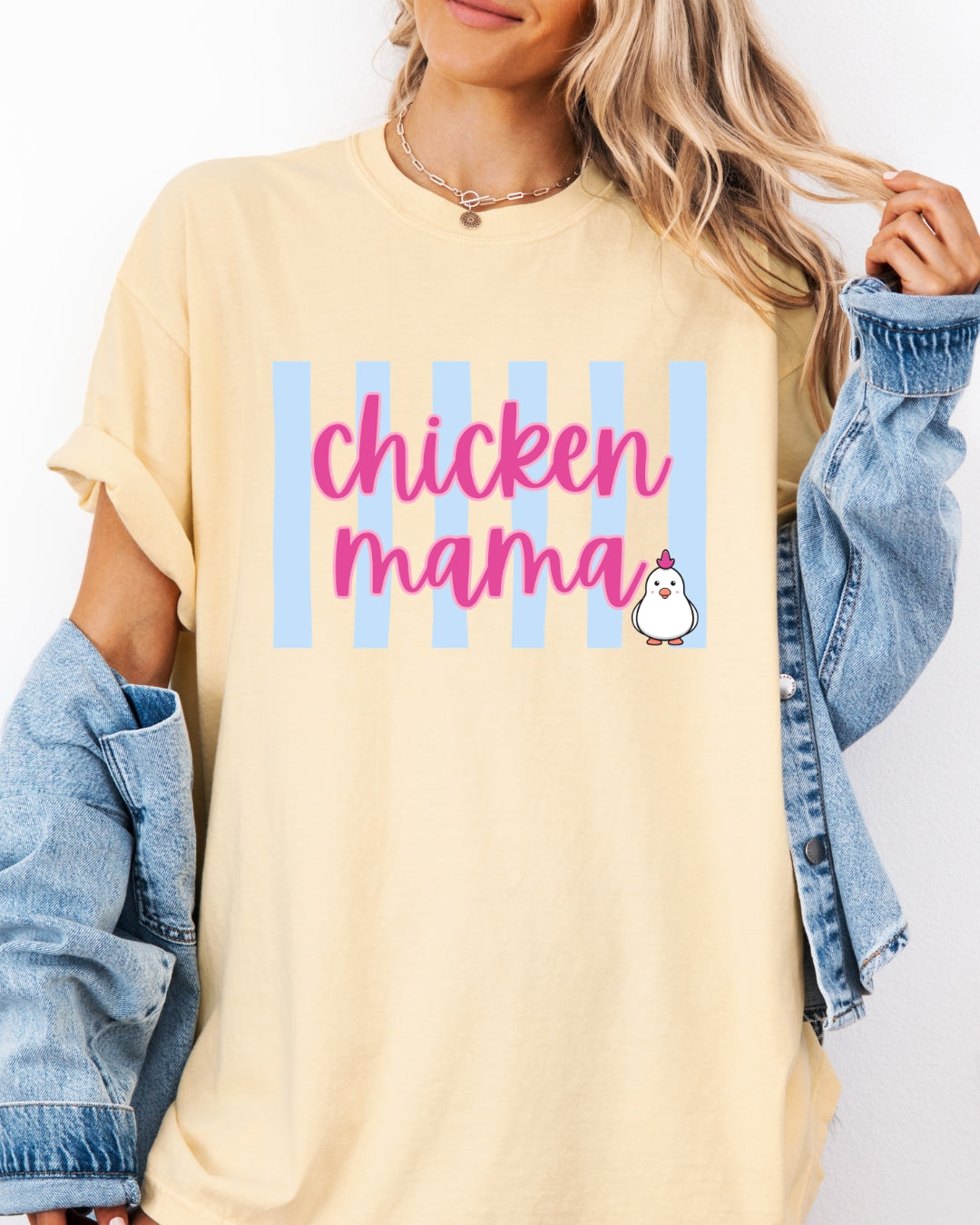 Chicken Mama Striped Tee