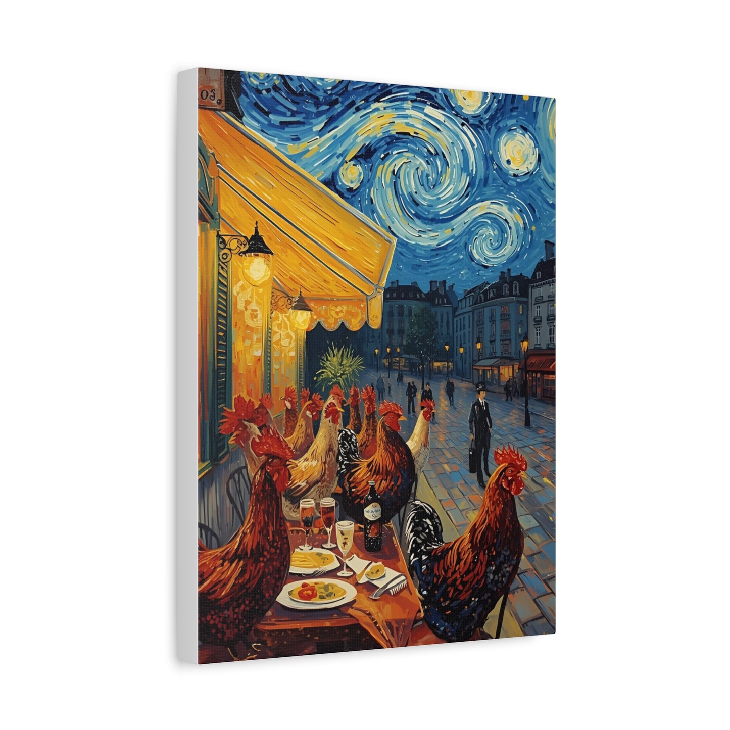 Parisian Cafe Chicken Canvas