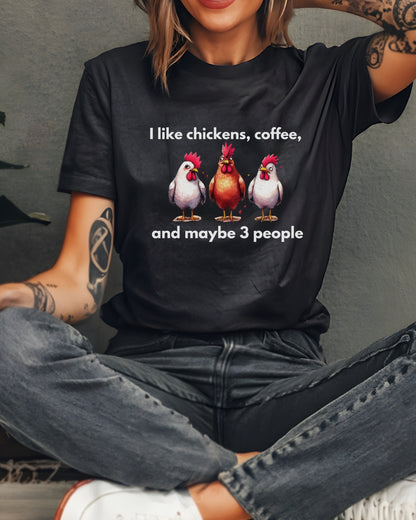 3 People Chickens Tee