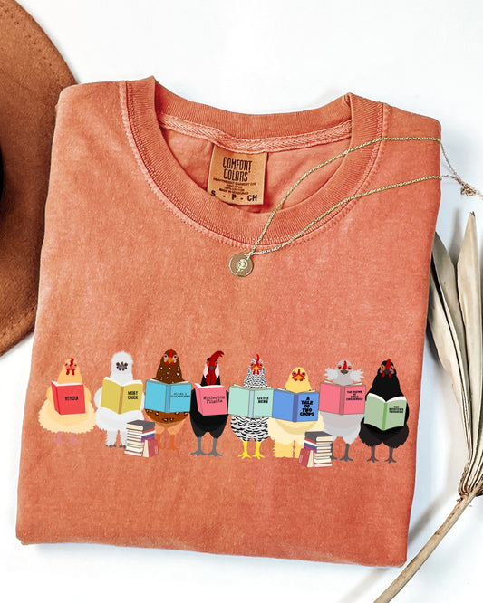Book Lover Chicken Tee