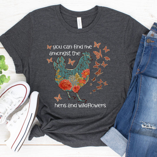 Hens and Wildflowers Chicken Tee