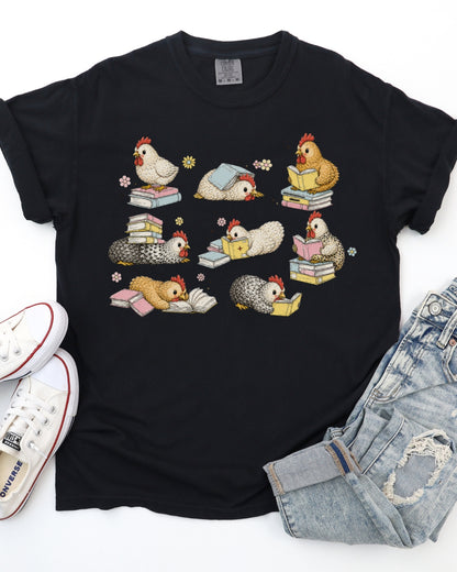 book lover chicken shirt