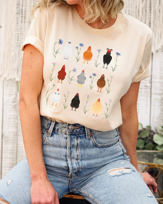 Wildflowers and Chickens Tee