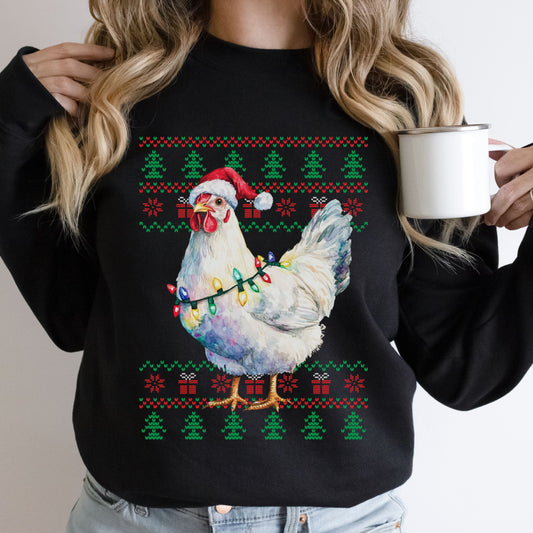 Ugly Christmas Sweater Chicken Sweatshirt