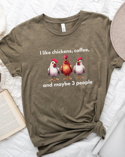 3 People Chickens Tee