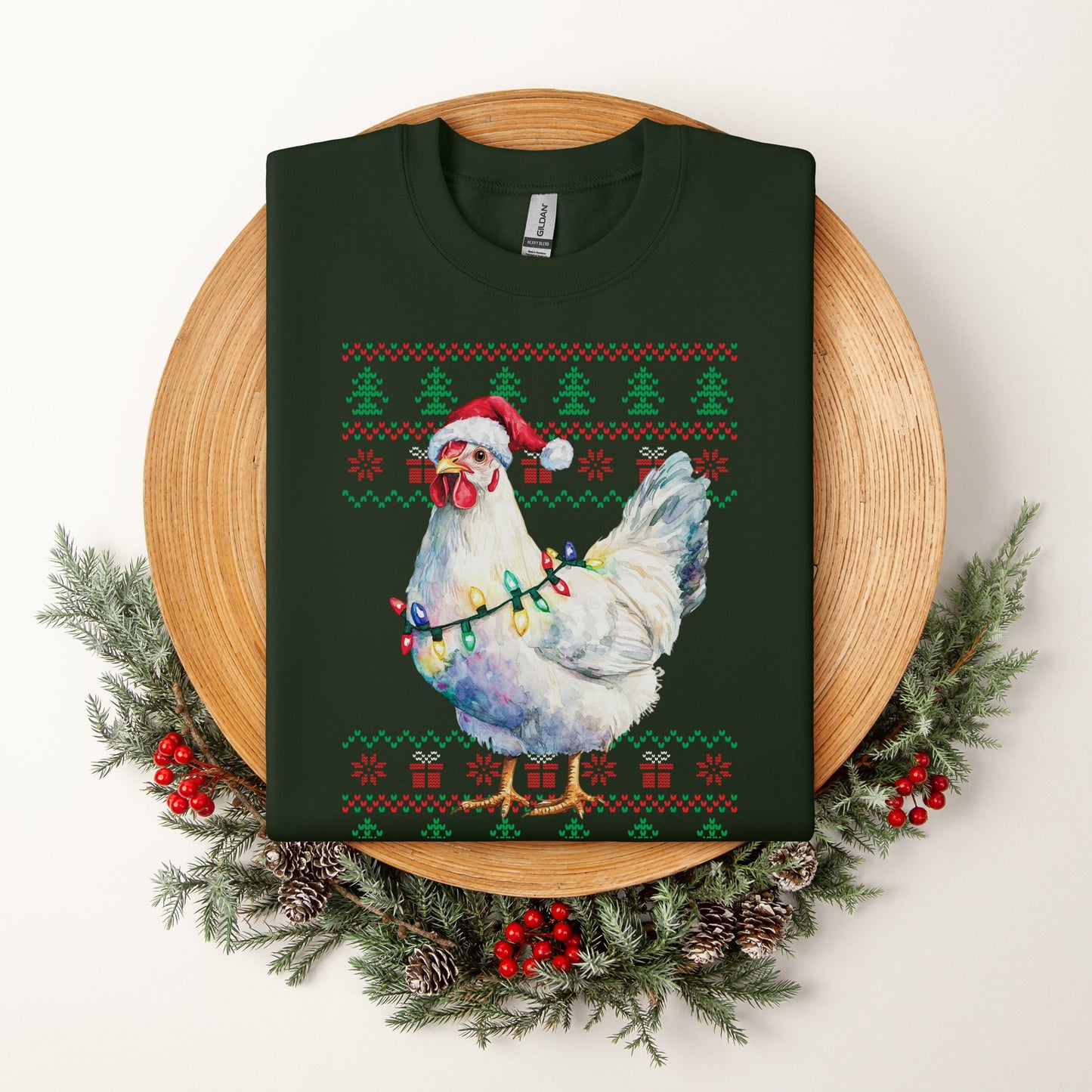 Ugly Christmas Sweater Chicken Sweatshirt