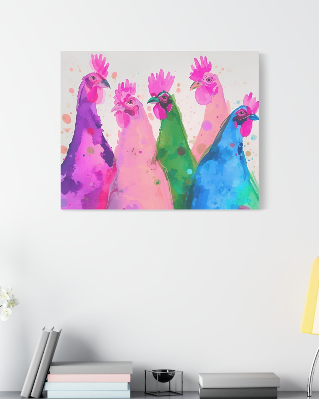 Colorful Chickens Canvas
