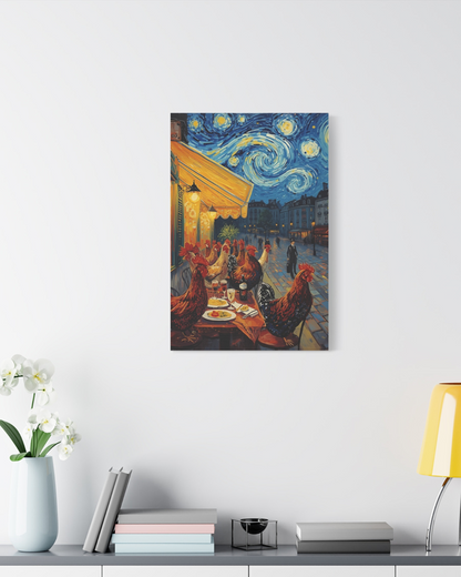 Parisian Cafe Chicken Canvas