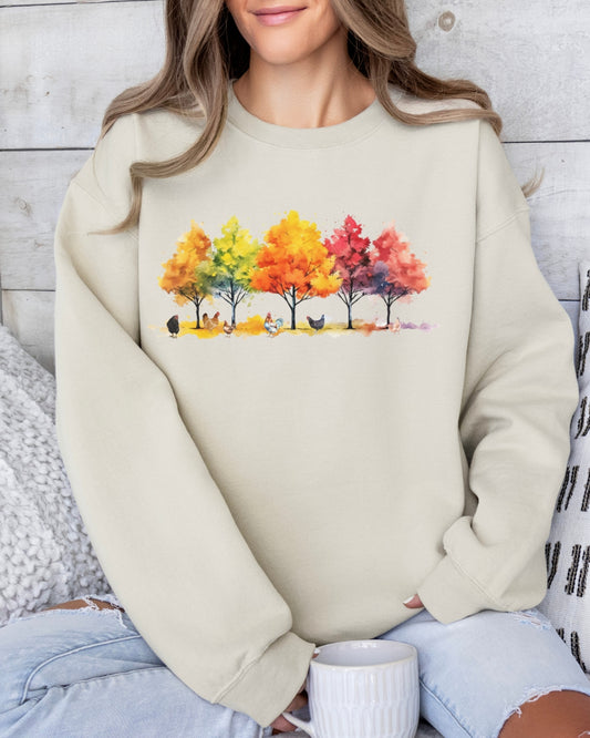 Fall Leaves and Chickens Sweatshirt