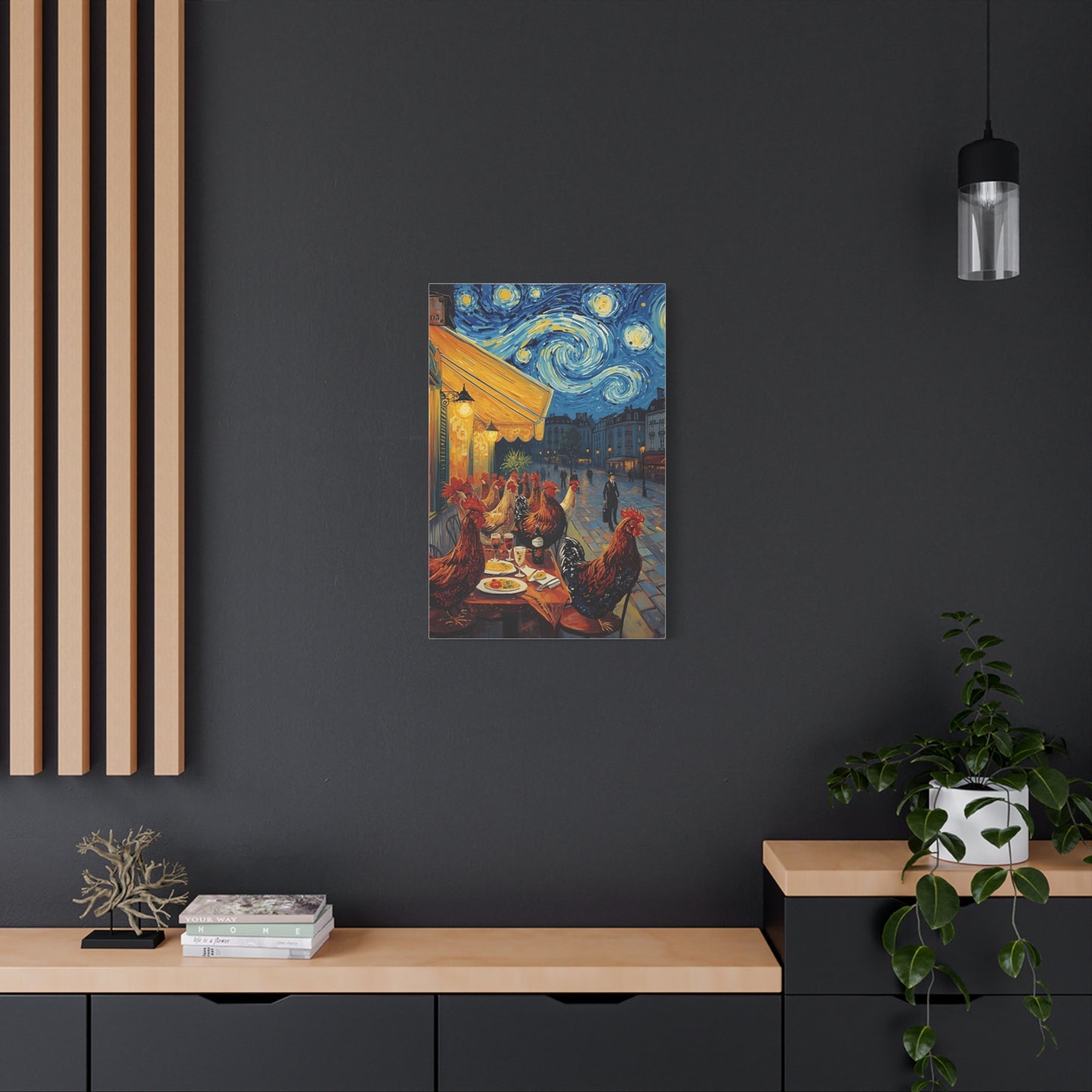 Parisian Cafe Chicken Canvas
