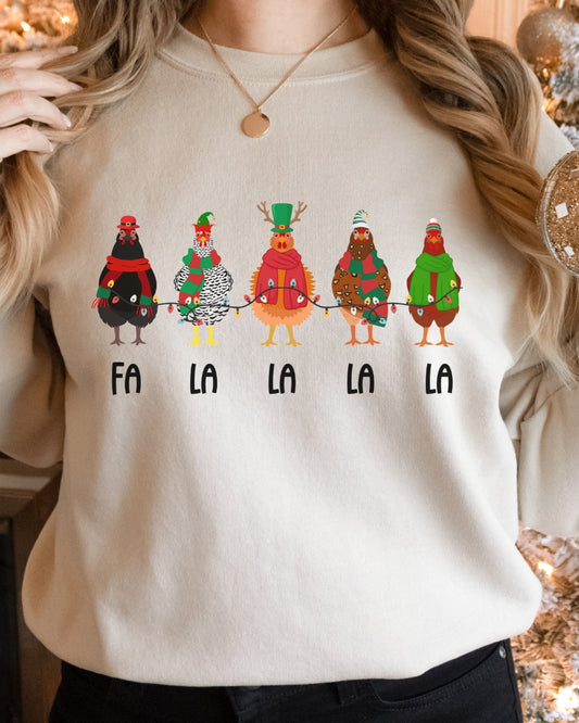 Fa La La La La Christmas Chickens Sweatshirt