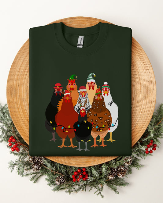 Funny Christmas Chickens Sweatshirt