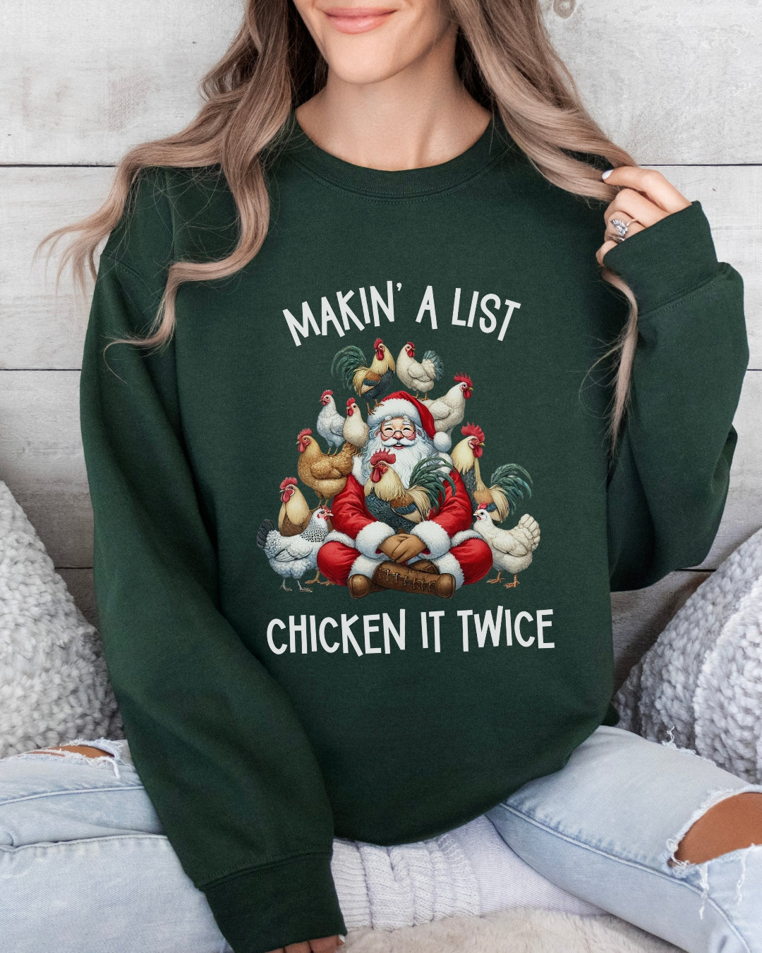 Santa Chickens Christmas Sweatshirt