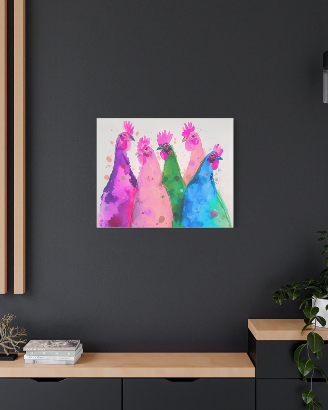 Colorful Chickens Canvas