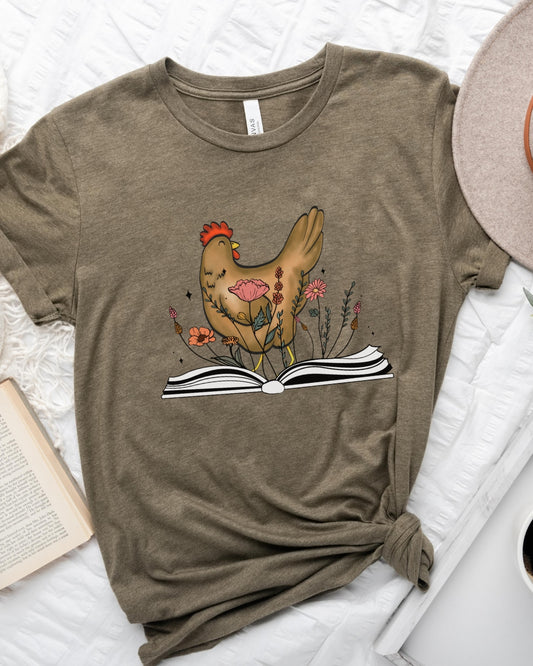 Bookish Chicken Tee