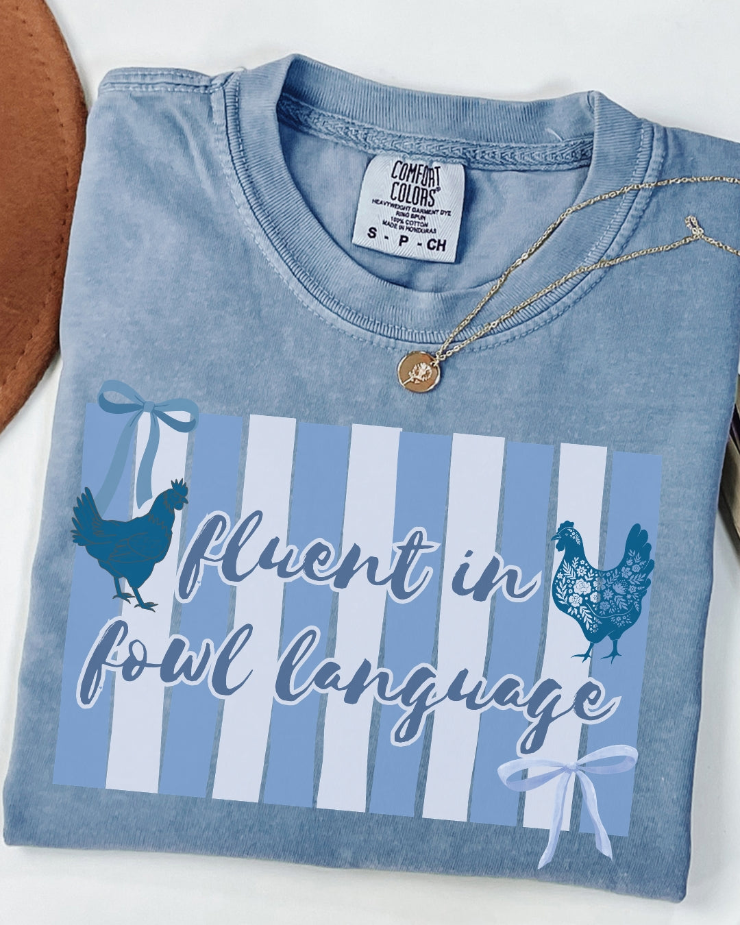 Fowl Language Blue Chicken Tee