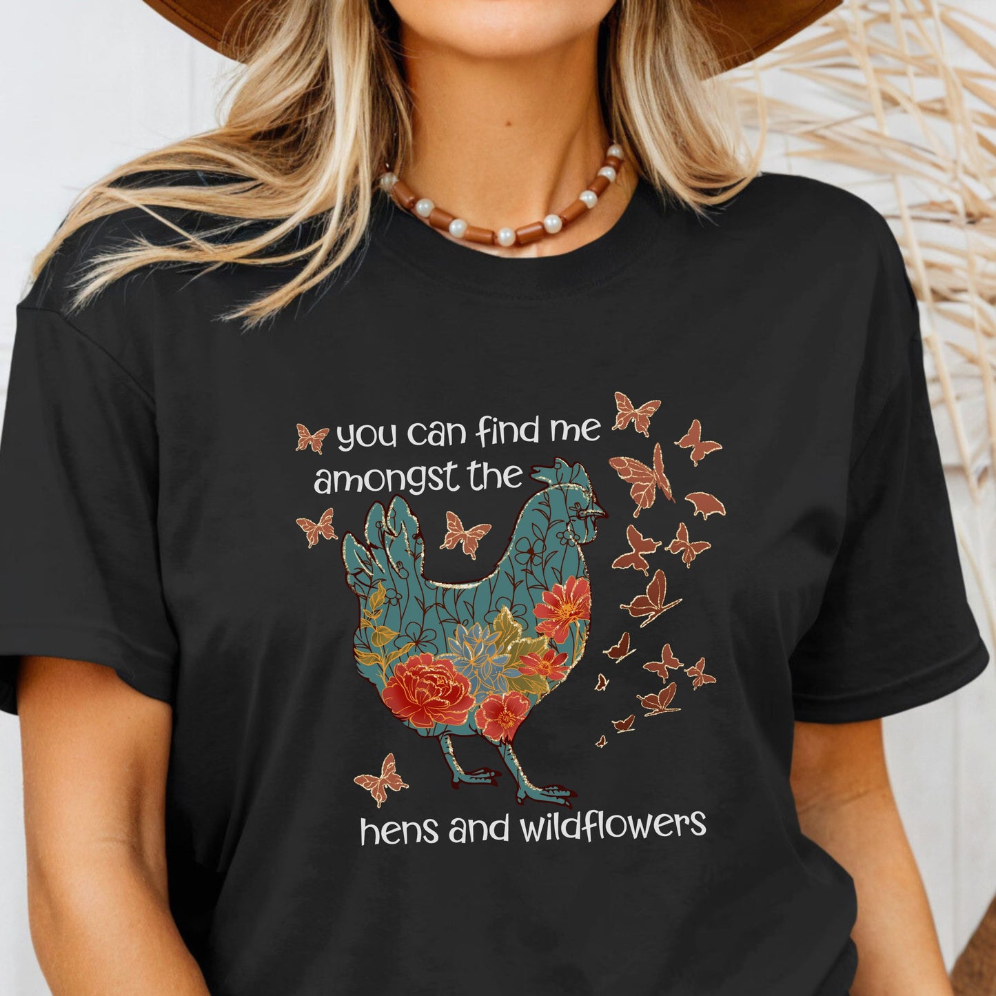 Hens and Wildflowers Chicken Tee