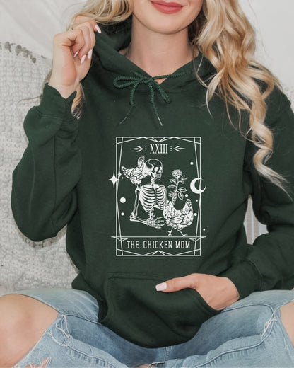 Tarot Card Chicken Mom Hoodie