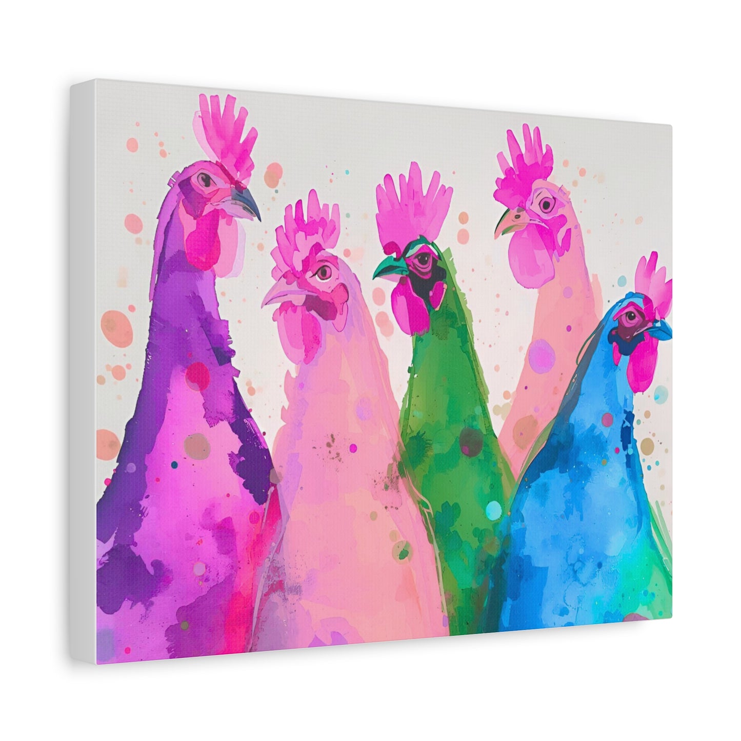 Colorful Chickens Canvas